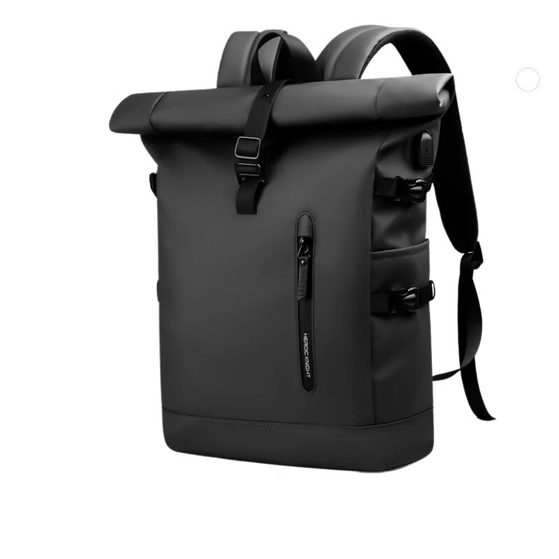 Crimson Wildtrack Gear | Unisex - 27L Roll Top Backpack - Water-Resistant Oxford Fabric - Travel & Work Bag with USB Port