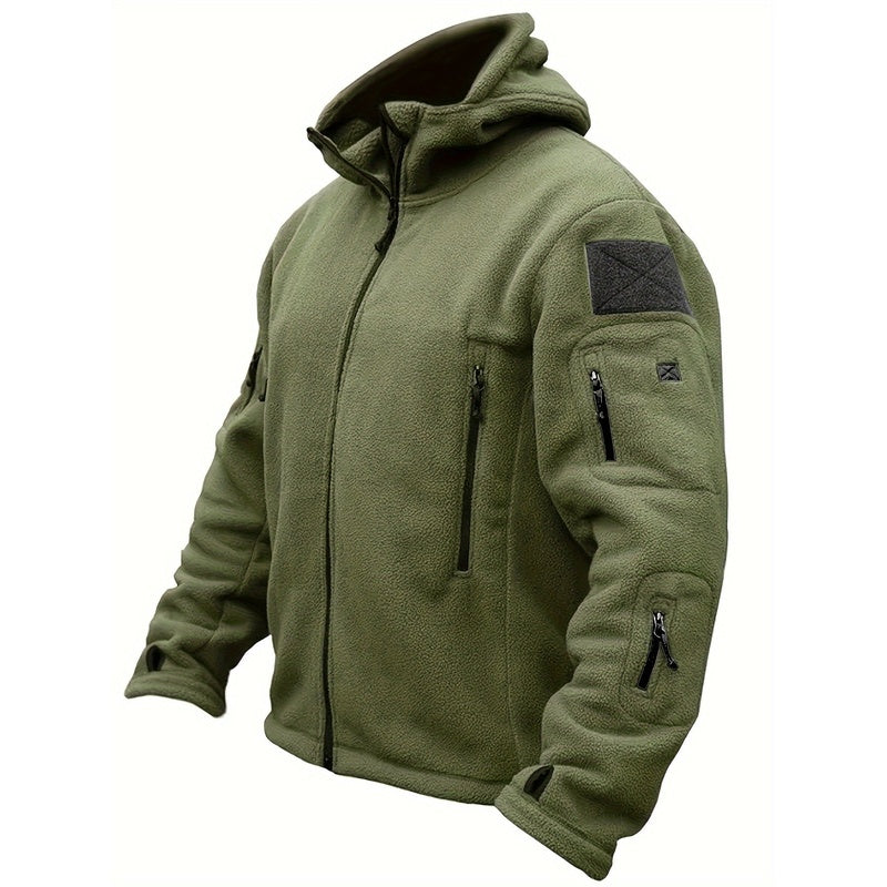 Crimson Wildtrack Gear | Men - Fleece Jacket - Tactical Warm Outdoor Hoodie