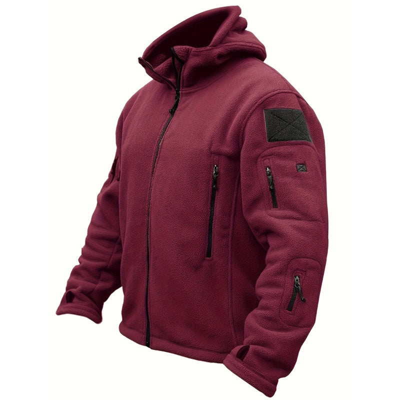 Crimson Wildtrack Gear | Men - Fleece Jacket - Tactical Warm Outdoor Hoodie