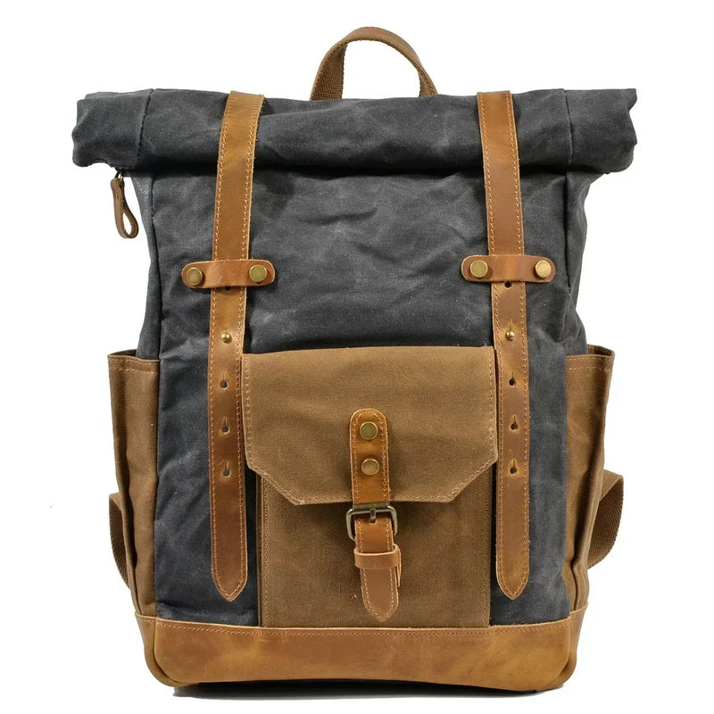 Crimson Wildtrack Gear | Unisex - Backpack - 30L Canvas Roll-Top Hiking