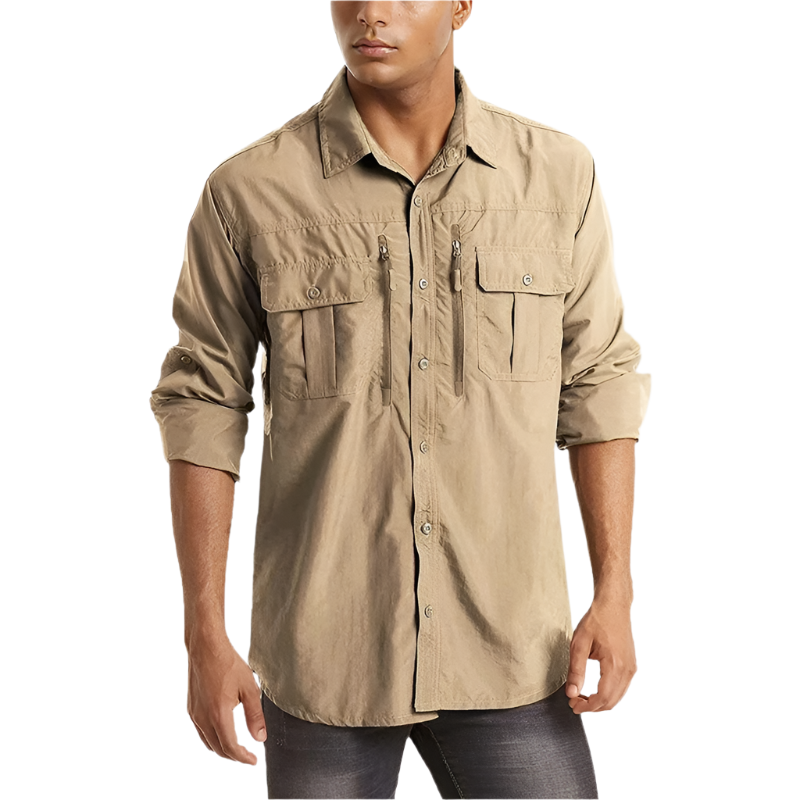 Crimson Wildtrack Gear | Men - Tactical Shirt – Quick-Drying, UV Protection – Perfect for Hiking and Outdoor Adventures