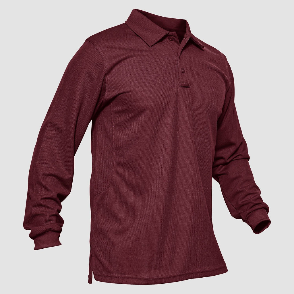 Crimson Wildtrack Gear | Men - Tactical Polo Shirt - Quick-Dry Long Sleeve