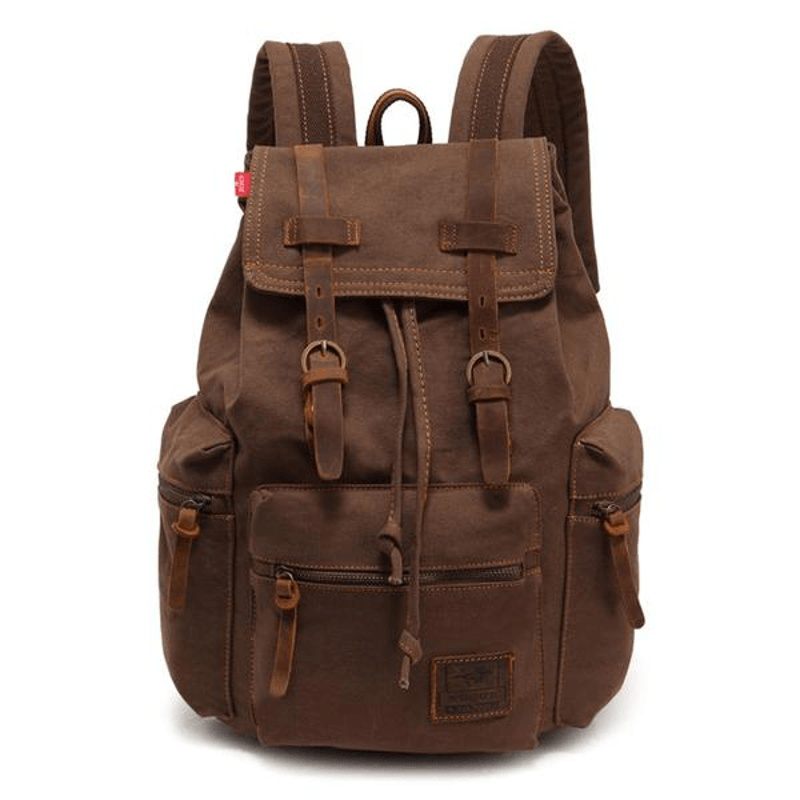 Crimson Wildtrack Gear | Men - 35L Vintage Canvas Backpack - Durable Material - Stylish Travel Companion