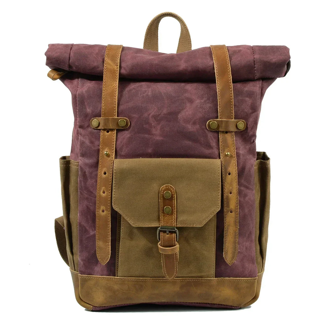 Crimson Wildtrack Gear | Unisex - Backpack - 30L Canvas Roll-Top Hiking