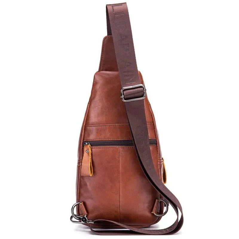 Crimson Wildtrack Gear | Unisex - Leather Crossbody Bag - 20L with USB