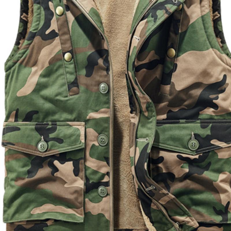 Crimson Wildtrack Gear | Men - Cargo Vest - Camouflage Hooded Warm Style