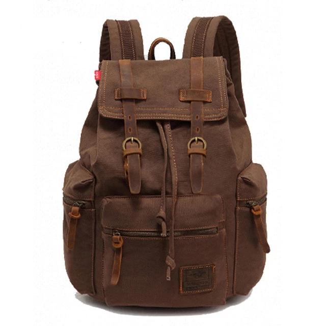 Crimson Wildtrack Gear | Men - 35L Vintage Canvas Backpack - Durable Material - Stylish Travel Companion