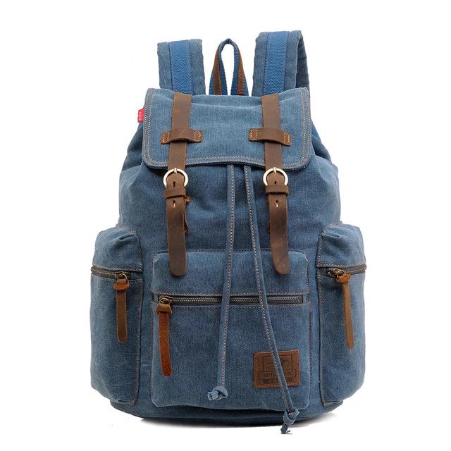 Crimson Wildtrack Gear | Men - 35L Vintage Canvas Backpack - Durable Material - Stylish Travel Companion