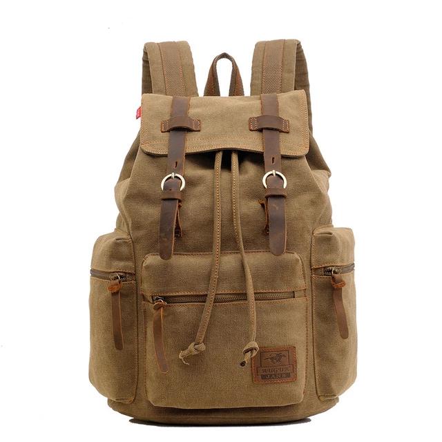 Crimson Wildtrack Gear | Men - 35L Vintage Canvas Backpack - Durable Material - Stylish Travel Companion