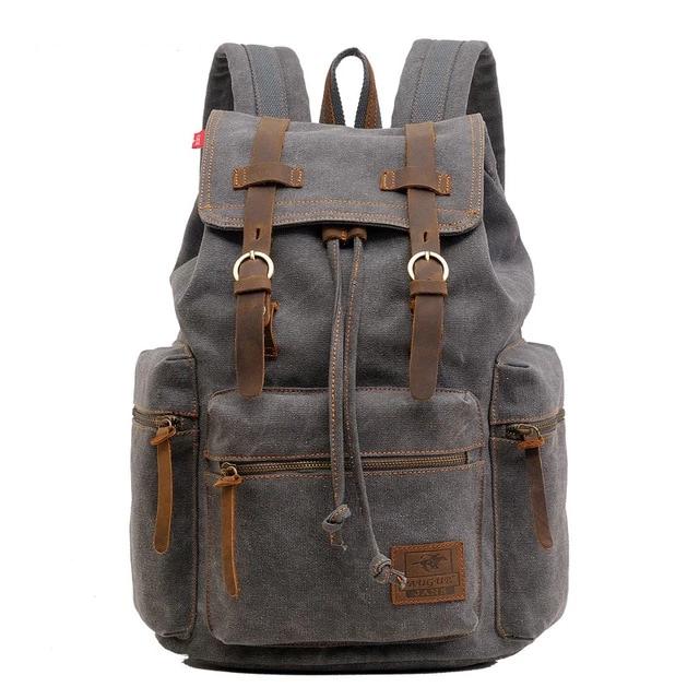 Crimson Wildtrack Gear | Men - 35L Vintage Canvas Backpack - Durable Material - Stylish Travel Companion