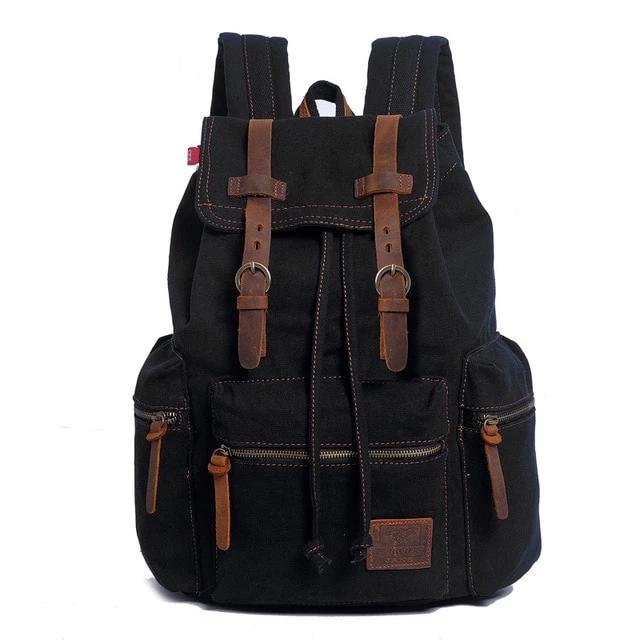 Crimson Wildtrack Gear | Men - 35L Vintage Canvas Backpack - Durable Material - Stylish Travel Companion