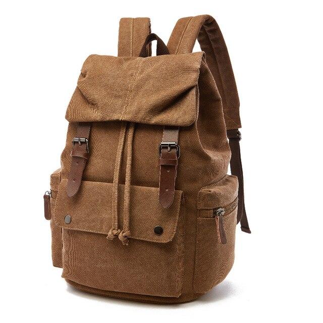 Crimson Wildtrack Gear | Men - 35L Vintage Large Canvas Backpack - Durable & Stylish - Perfect for Travel and Daily Use