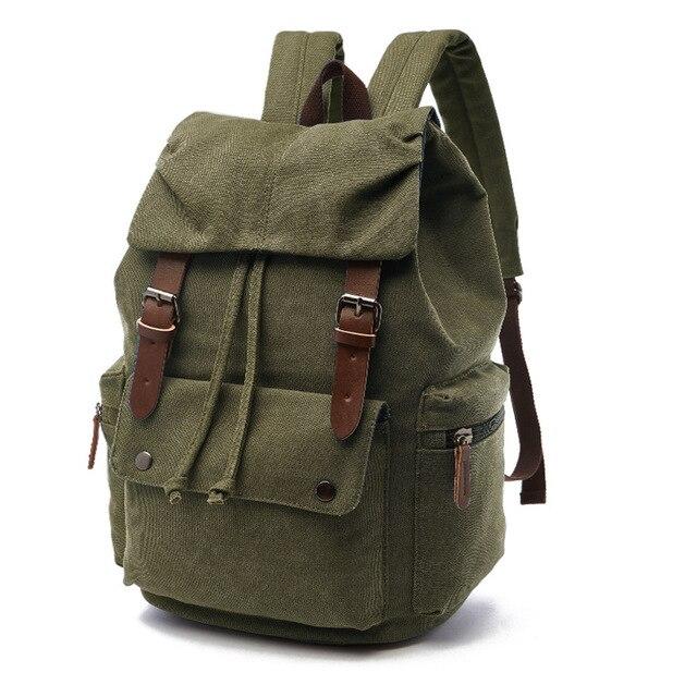 Crimson Wildtrack Gear | Men - 35L Vintage Large Canvas Backpack - Durable & Stylish - Perfect for Travel and Daily Use