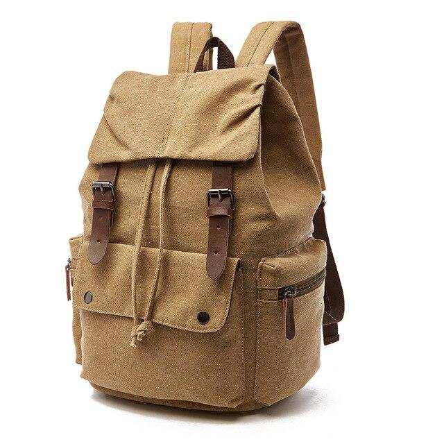 Crimson Wildtrack Gear | Men - 35L Vintage Large Canvas Backpack - Durable & Stylish - Perfect for Travel and Daily Use