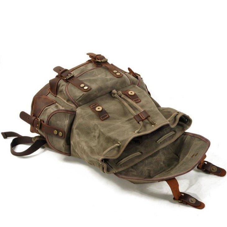 Crimson Wildtrack Gear | Unisex - Waterproof Vintage Waxed Canvas Backpack