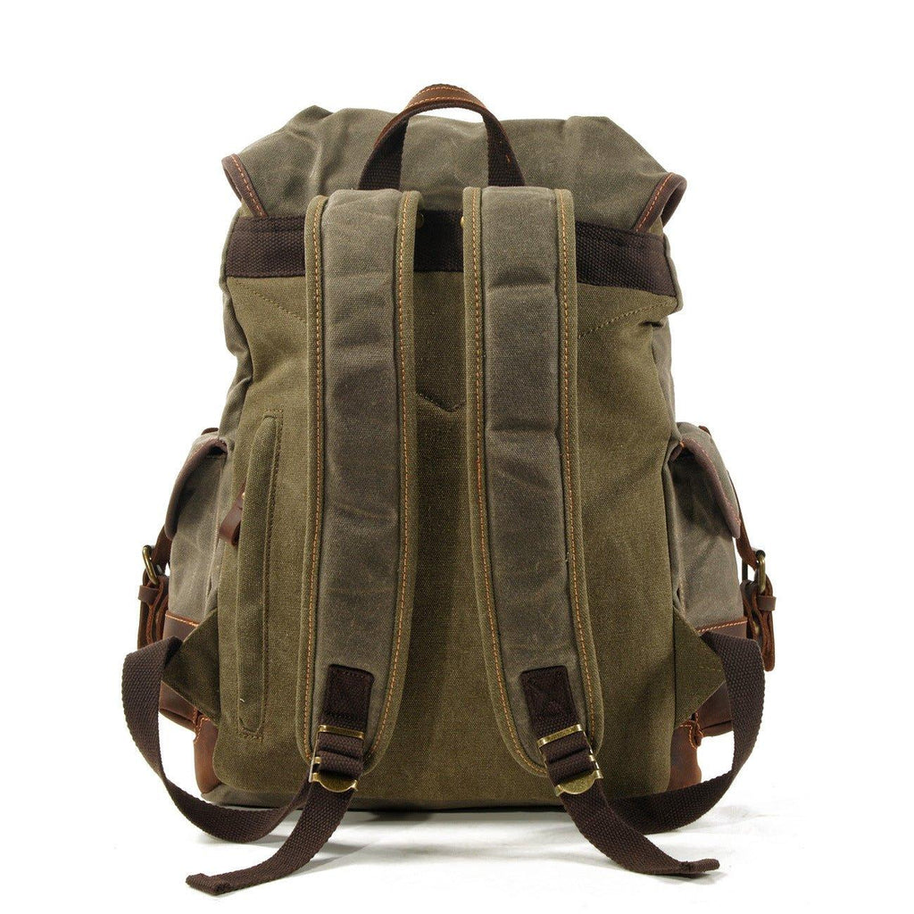 Crimson Wildtrack Gear | Unisex - Waterproof Vintage Waxed Canvas Backpack