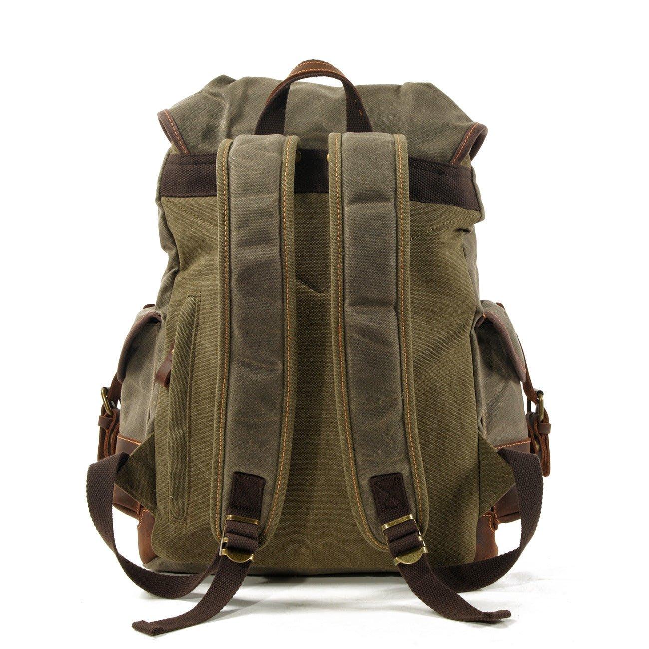 Crimson Wildtrack Gear | Unisex - Waterproof Vintage Waxed Canvas Backpack