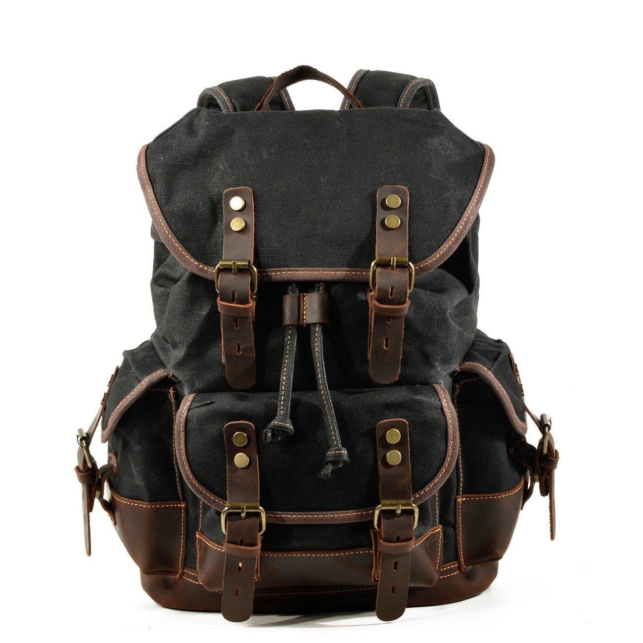 Crimson Wildtrack Gear | Unisex - Waterproof Vintage Waxed Canvas Backpack