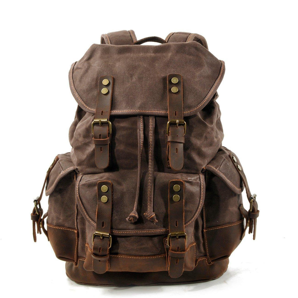 Crimson Wildtrack Gear | Unisex - Waterproof Vintage Waxed Canvas Backpack