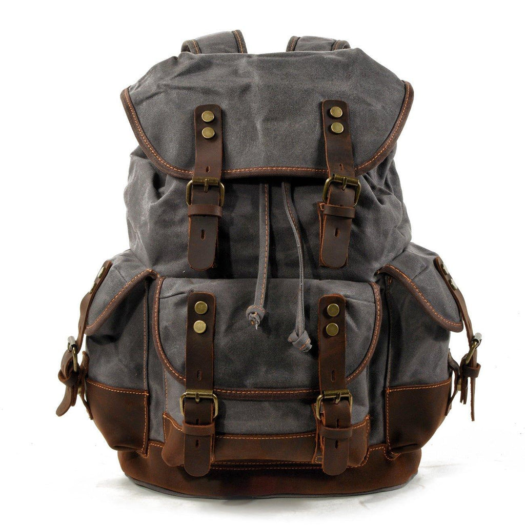 Crimson Wildtrack Gear | Unisex - Waterproof Vintage Waxed Canvas Backpack
