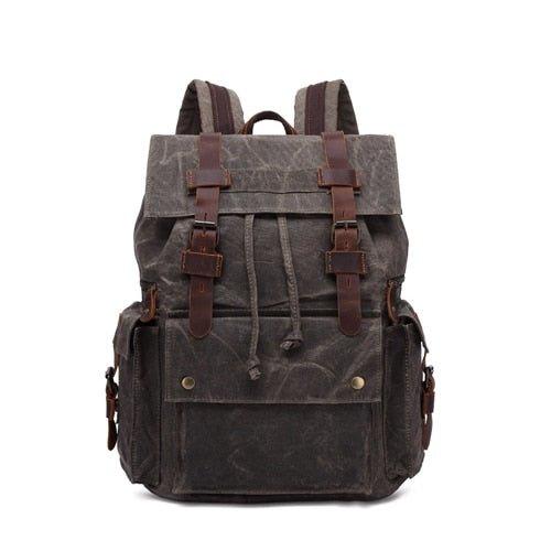 Crimson Wildtrack Gear | Men - Waxed Canvas Backpack - Vintage Rucksack