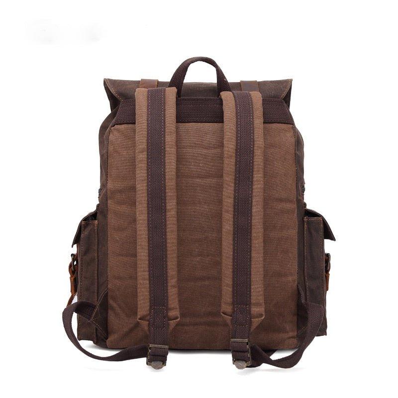 Crimson Wildtrack Gear | Men - Waxed Canvas Backpack - Vintage Rucksack