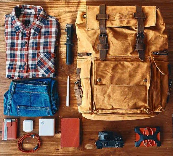 Crimson Wildtrack Gear | Men - Waxed Canvas Backpack - Vintage Rucksack