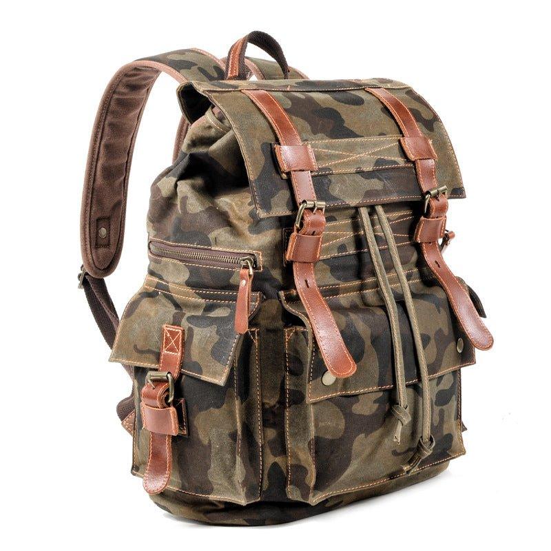 Crimson Wildtrack Gear | Men - Waxed Canvas Backpack - Vintage Rucksack