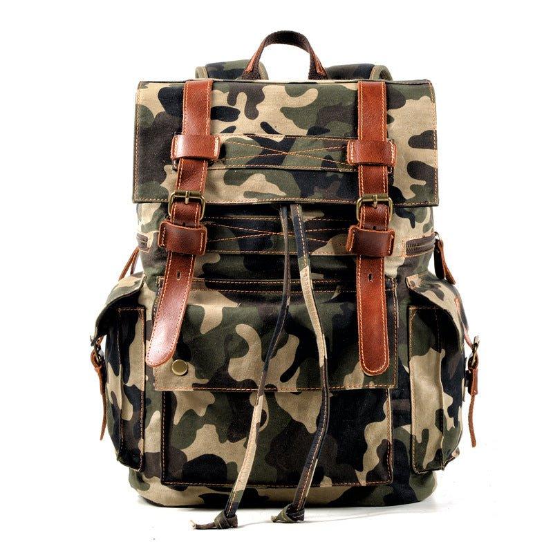 Crimson Wildtrack Gear | Men - Waxed Canvas Backpack - Vintage Rucksack
