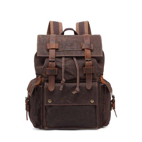 Crimson Wildtrack Gear | Men - Waxed Canvas Backpack - Vintage Rucksack