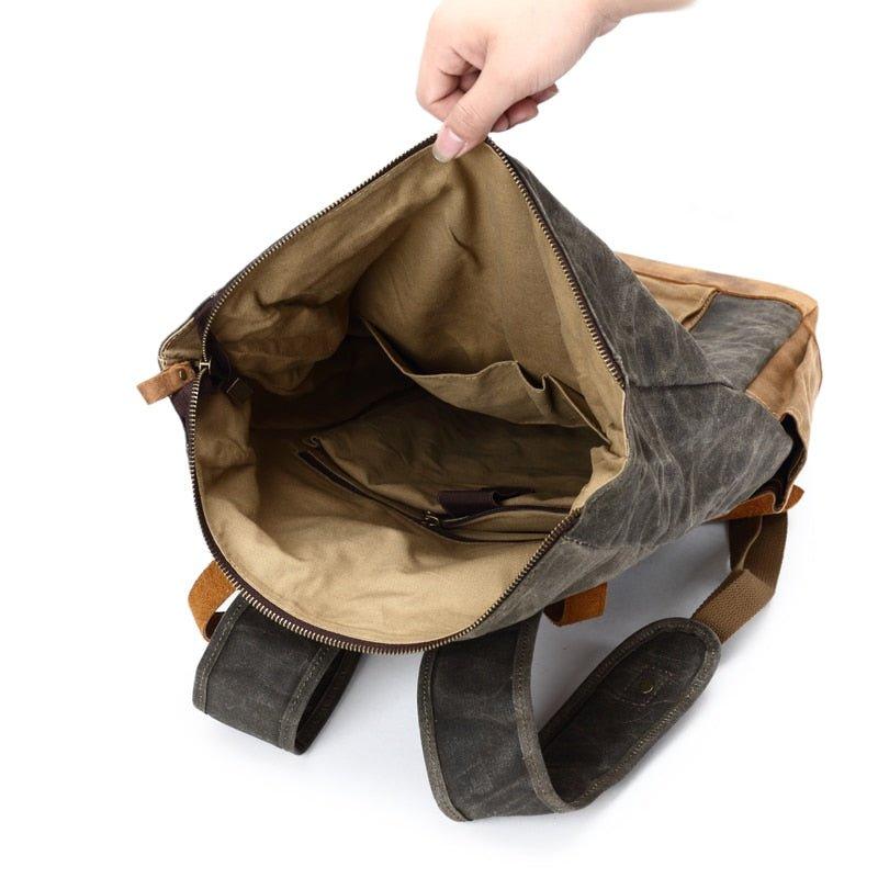 Crimson Wildtrack Gear | Unisex - Roll Top Backpack - Waxed Canvas, Stylish & Durable