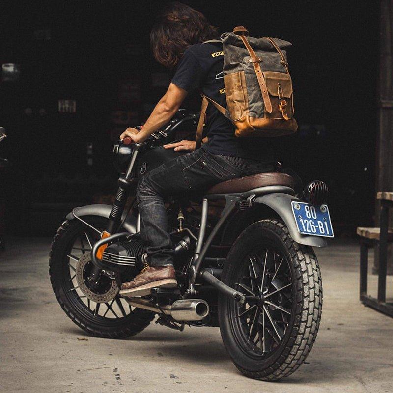 Crimson Wildtrack Gear | Unisex - Roll Top Backpack - Waxed Canvas, Stylish & Durable